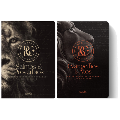 Kit Bíblia Contexto Salmos e Provérbios + Bíblia Contexto Evangelho e Atos | NVT | Capa Dura | Leão