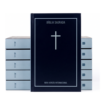 Kit Bíblia Sagrada Cruz Azul | NVI | Capa Brochura 5un