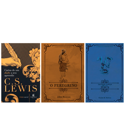 Kit Cartas de um Diabo a Seu Aprendiz | C. S. Lewis + O Peregrino | John Bunyan + Em Seus Passos o que Faria Jesus | Charles M. Sheldon