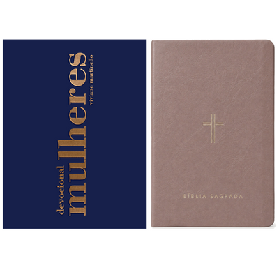 Kit Devocional Mulheres 2027 | Viviane Martinello + Bíblia Slim NVT | Poder da Cruz | Capa Luxo Fendi
