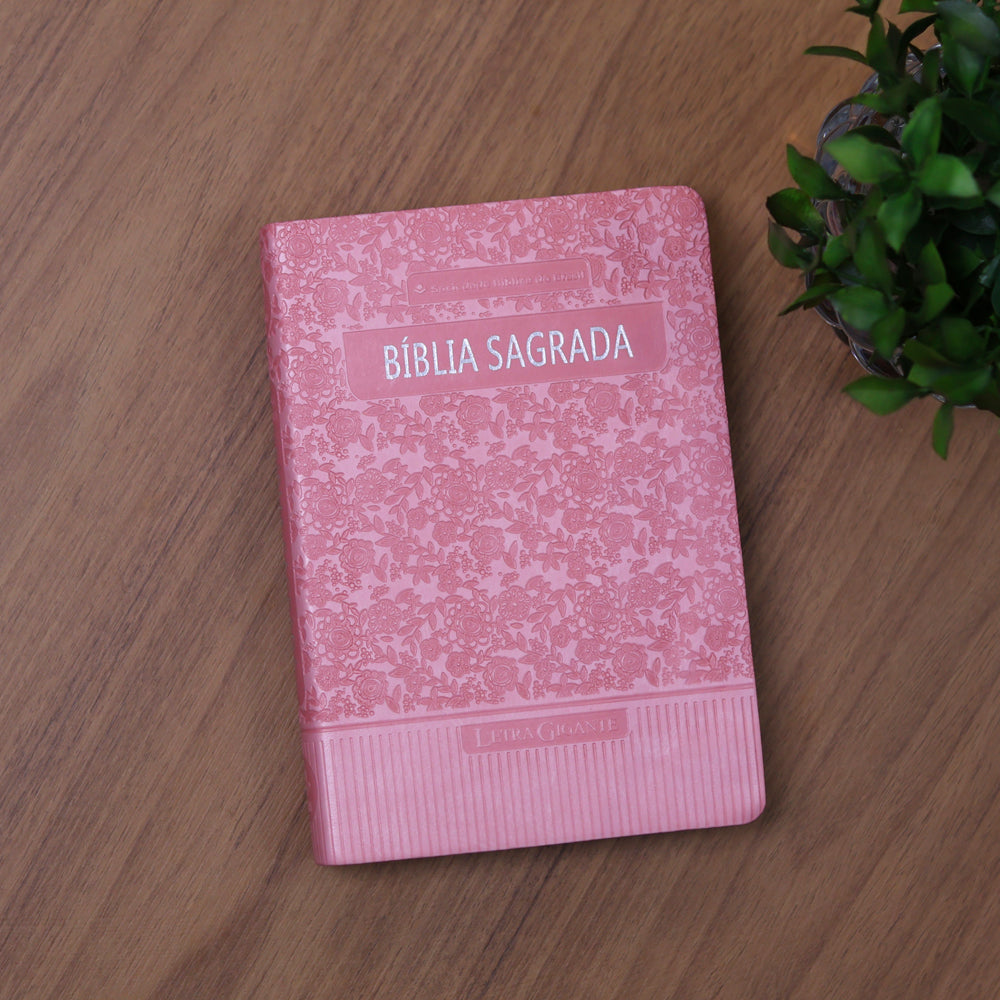 Bíblia Sagrada | Letra Gigante | ARA | Rosa Claro Luxo | c/ Índice