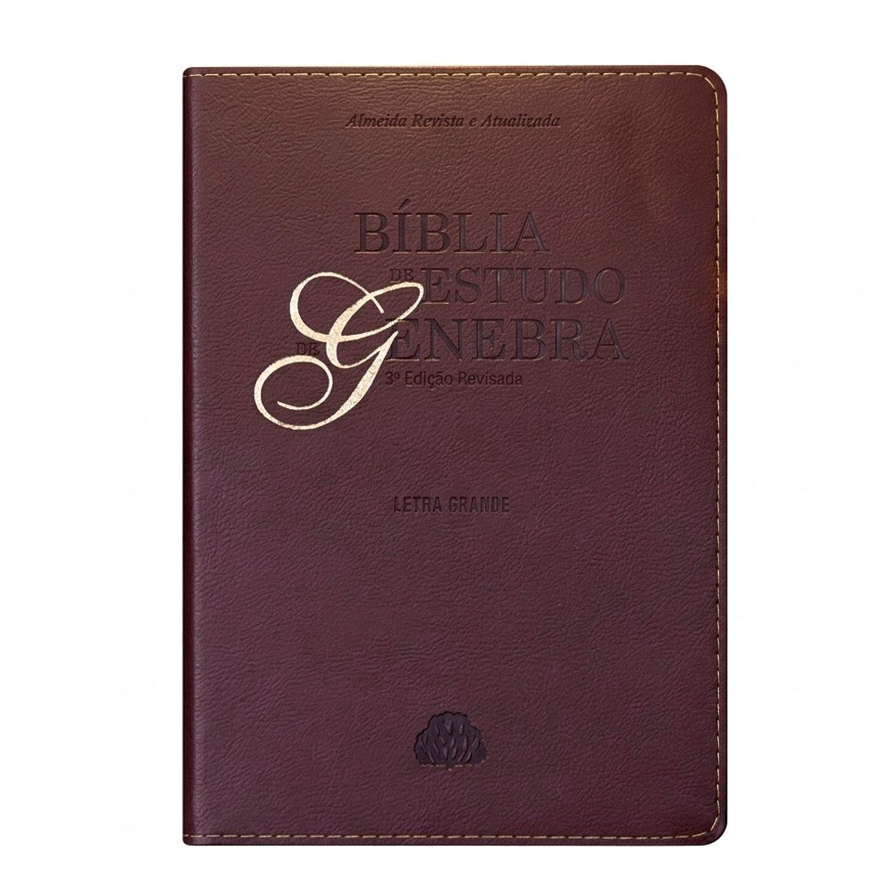 Bíblia de Estudo de Genebra | Letra Grande | ARA | Capa Luxo Vinho