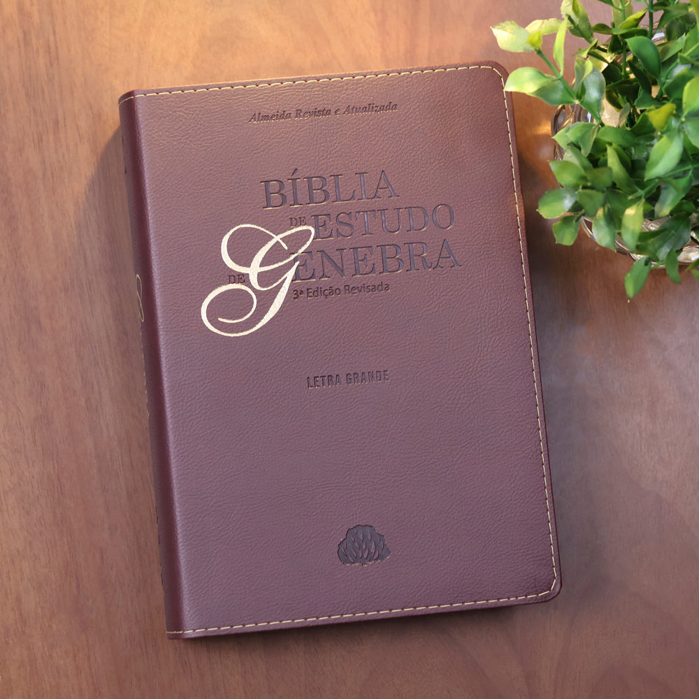 Bíblia de Estudo de Genebra | Letra Grande | ARA | Capa Luxo Vinho