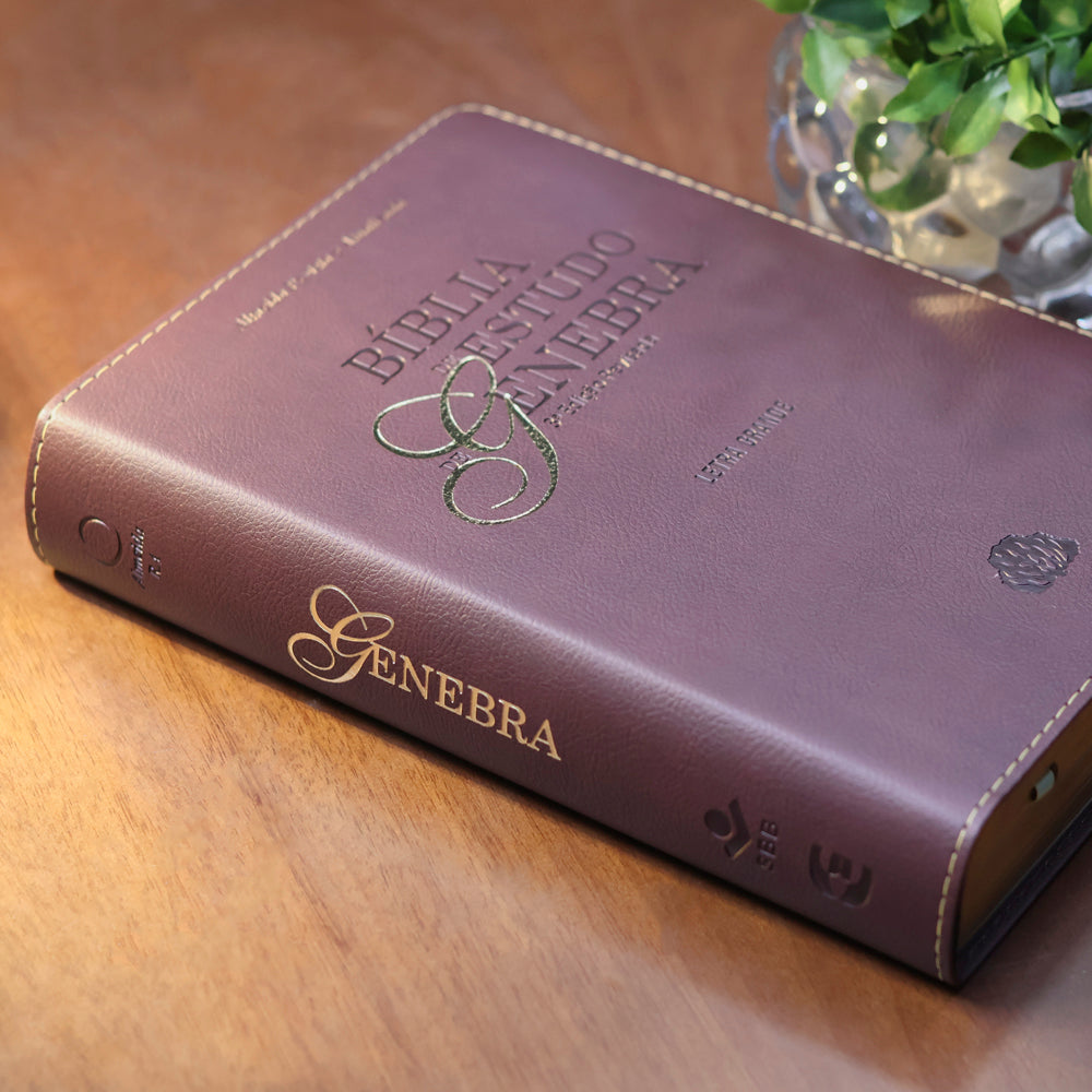 Bíblia de Estudo de Genebra | Letra Grande | ARA | Capa Luxo Vinho