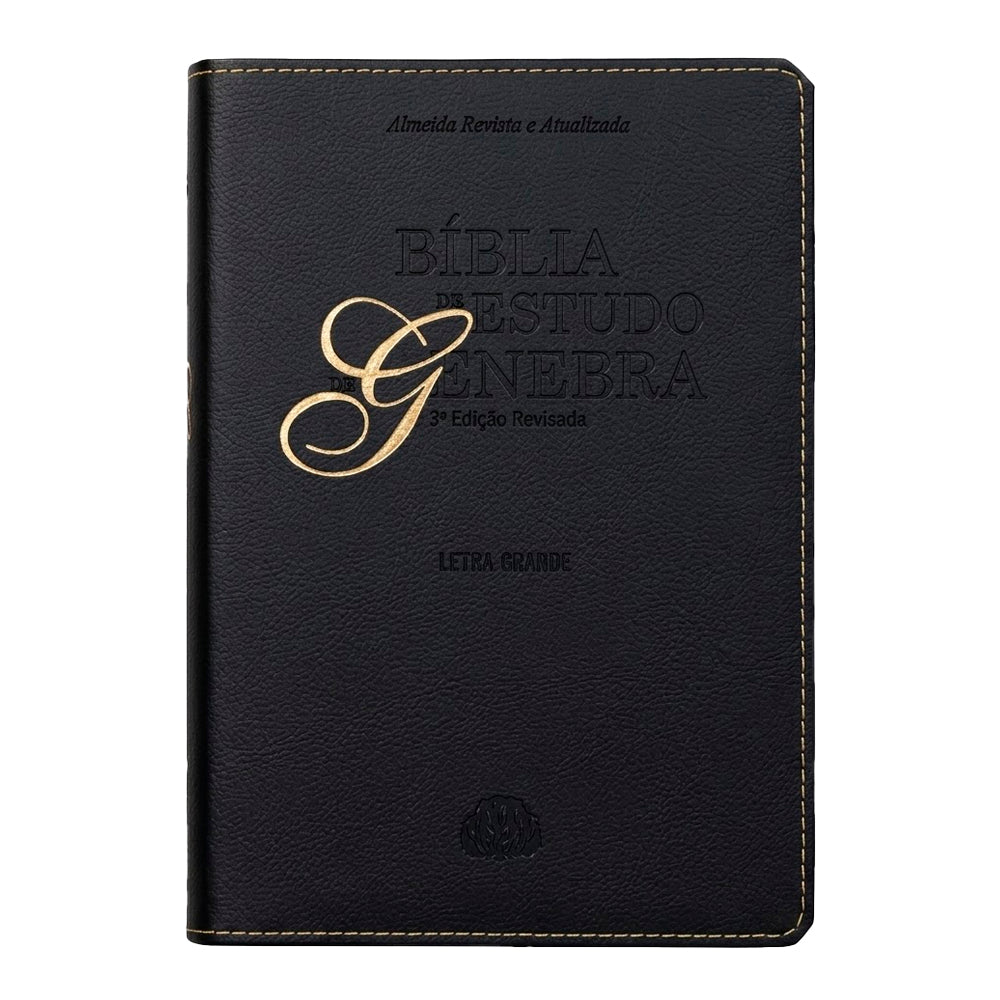 Bíblia de Estudo de Genebra | Letra Grande | ARA | Capa Luxo Preta