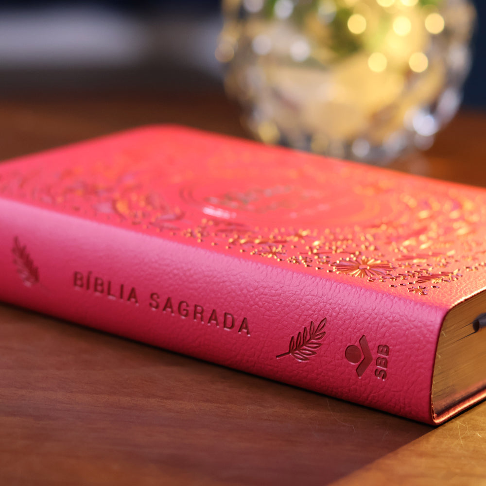 Bíblia Sagrada | ARC | Letra Supergigante | Capa Aston Rosa