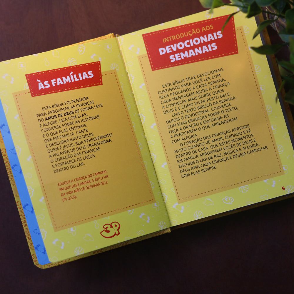 Bíblia Sagrada | NTLH | 3 Palavrinhas | Capa Dura Amarela