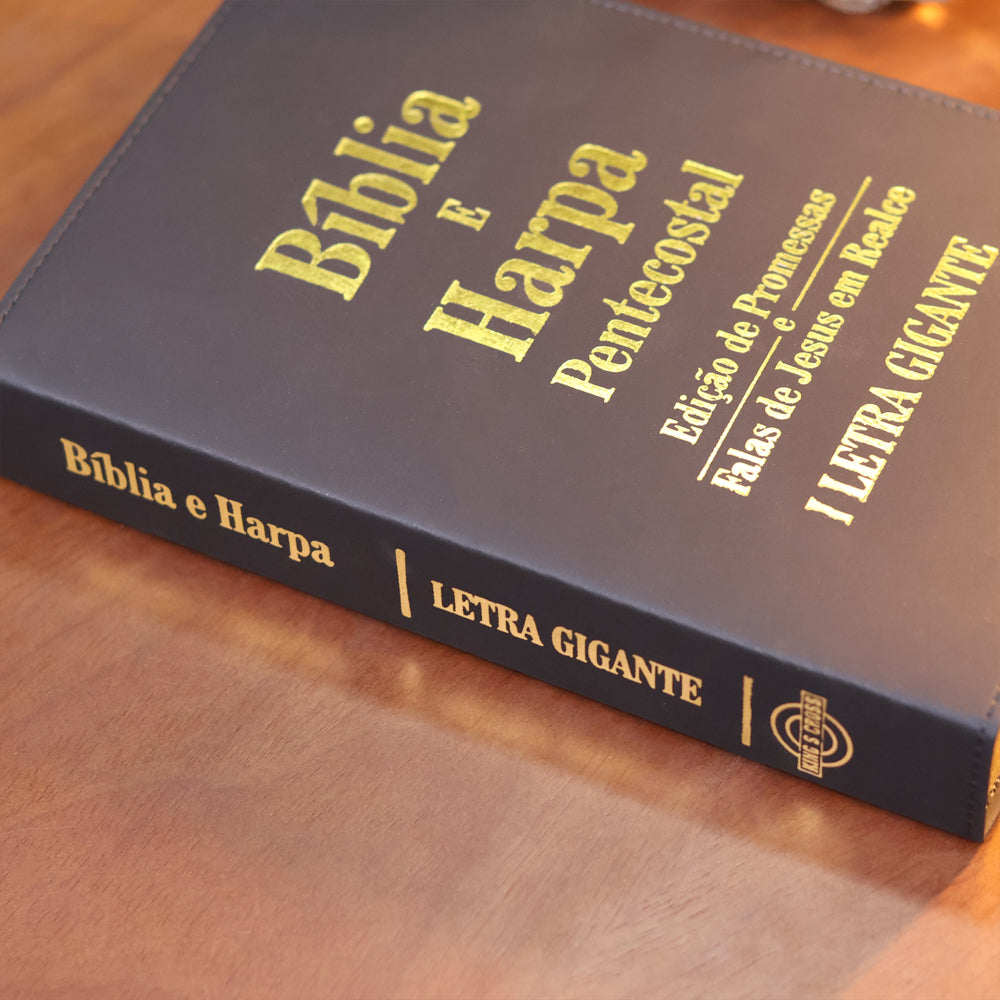 Bíblia e Harpa | ARC | Letra Gigante | Edição de Promessas | Capa Luxo Preta