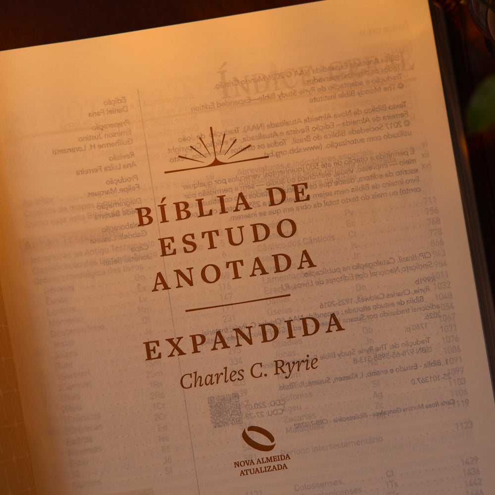 Bíblia de Estudo Anotada Expandida | NAA | Capa Luxo Marrom | Charles C. Ryrie