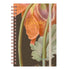Planner Estações Moderna, capa dura com estampa floral em tons de laranja e verde, espiral de metal. — Plenitude