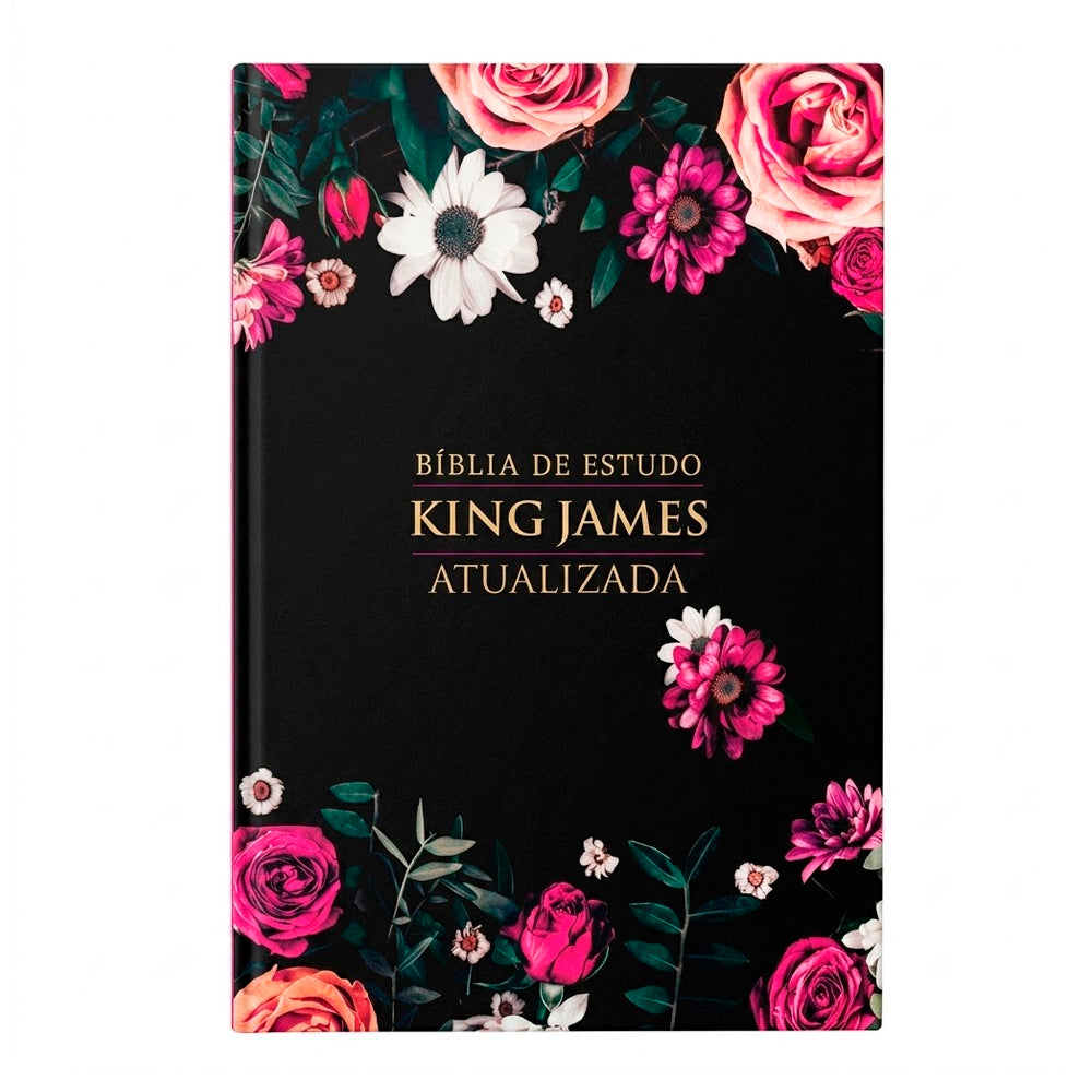 Bíblia de Estudo Floral Pink | KJA | Capa Dura
