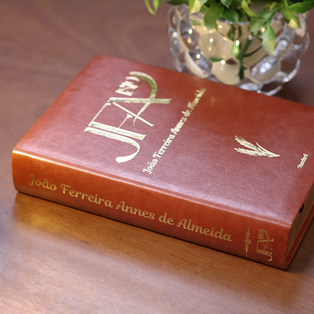 Bíblia Sagrada João Ferreira de Almeida | JFA 1819 | Standard | Letra Grande | Capa Luxo Marrom