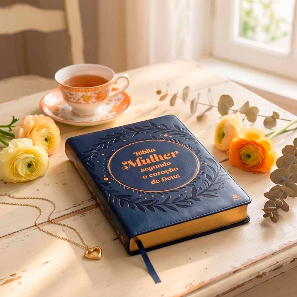 Bíblia Mulher Segundo o Coração de Deus | King James | Capa Azul