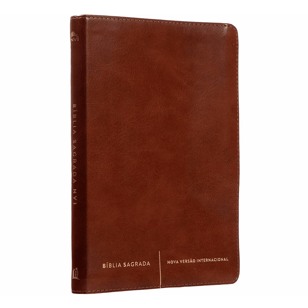 Bíblia Sagrada Slim | NVI | Letra Normal | Capa Luxo Marrom
