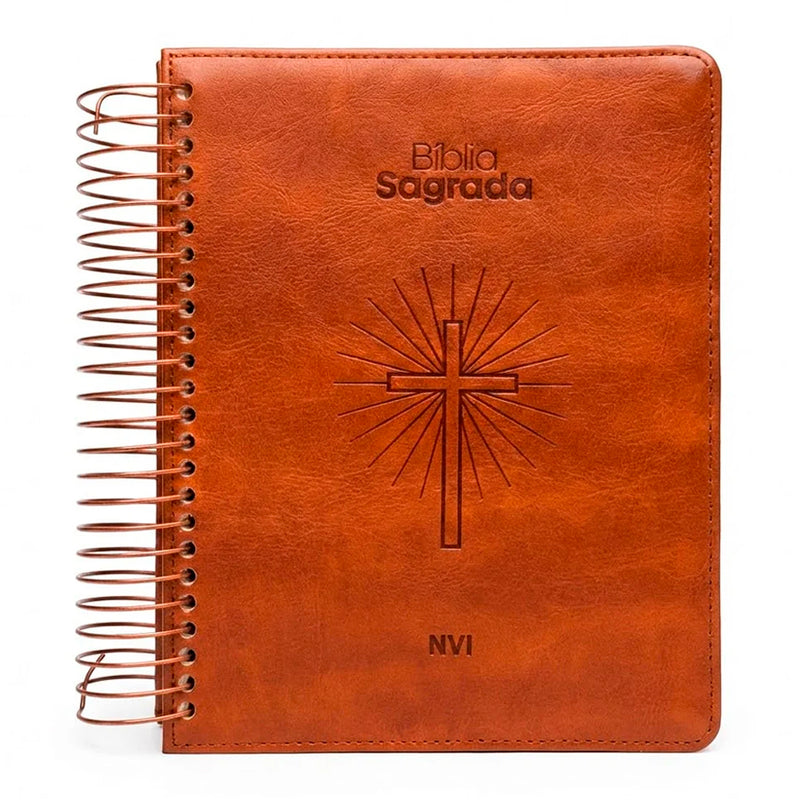 Bíblia Sagrada Espiral | NVI | Espaço Para Anotações | Bible Journaling | Couro Soft