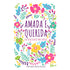 Livro Devocional Amada e Querida de Lynn Cowell e Michelle Nietert, capa branca com flores coloridas. — Plenitude