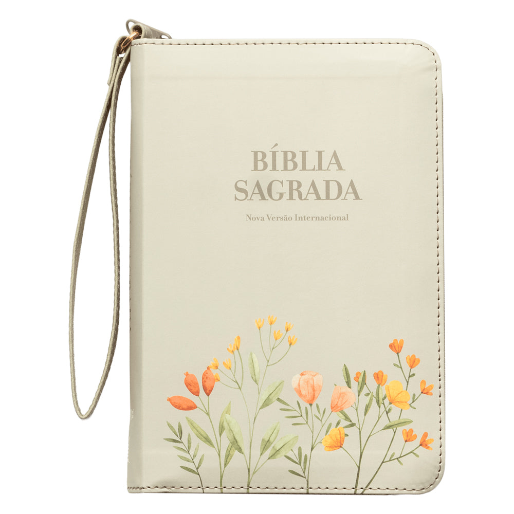 Bíblia Pocket | NVI | Leitura Perfeita | Capa Luxo Florida com Alça