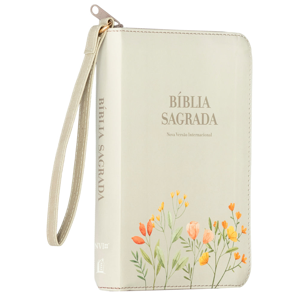 Bíblia Pocket | NVI | Leitura Perfeita | Capa Luxo Florida com Alça