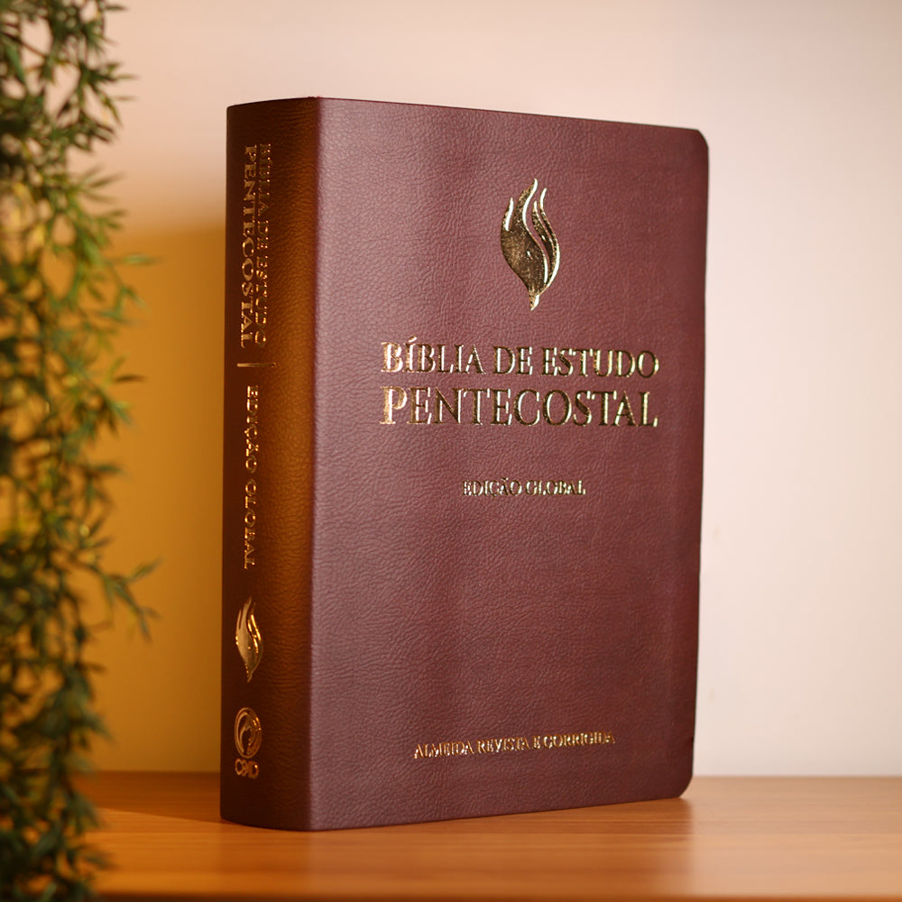 Bíblia de Estudo Pentecostal | Edição Global | ARC | Letra Grande | Capa Luxo Vinho