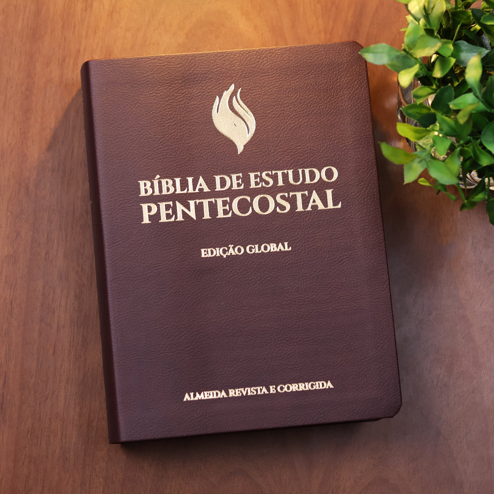 Bíblia de Estudo Pentecostal | Edição Global | ARC | Letra Grande | Capa Luxo Vinho