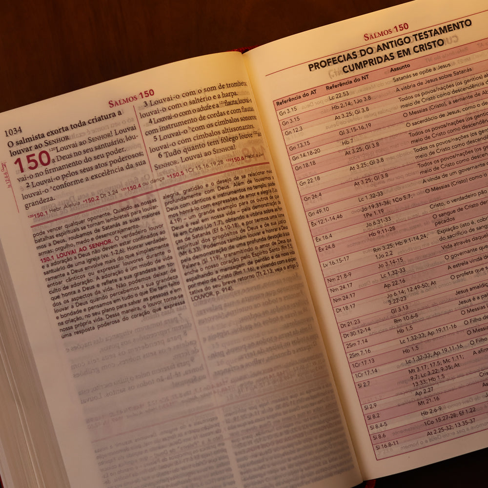 Bíblia de Estudo Pentecostal | Edição Global | ARC | Letra Grande | Capa Luxo Vinho