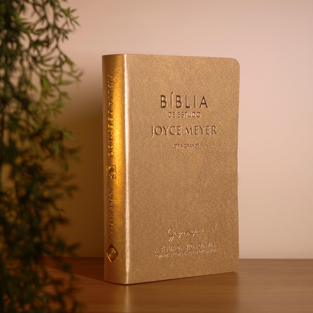 Bíblia De Estudo Joyce Meyer | NVI | Letra Grande | Capa Dourada