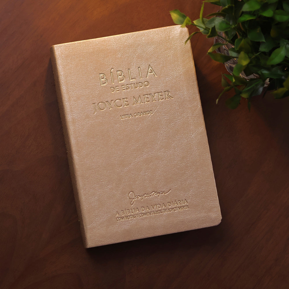 Bíblia De Estudo Joyce Meyer | NVI | Letra Grande | Capa Dourada