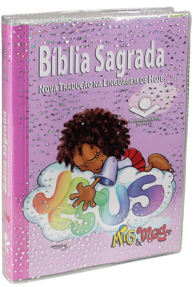 Bíblia Sagrada Mig e Meg | Letra Média | NTLH | Capa Ilustrada Rosa