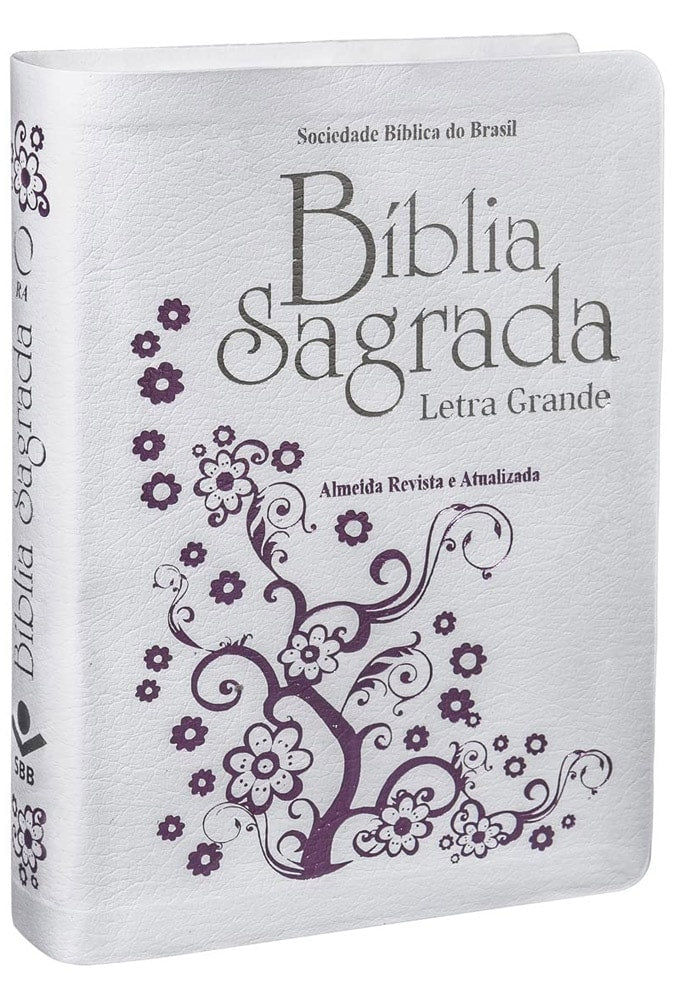 Bíblia Sagrada | Letra Grande | ARA | Capa Couro Branca