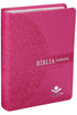 Bíblia Sagrada Letra Grande, capa pink florida com detalhes em relevo floral. — Plenitude