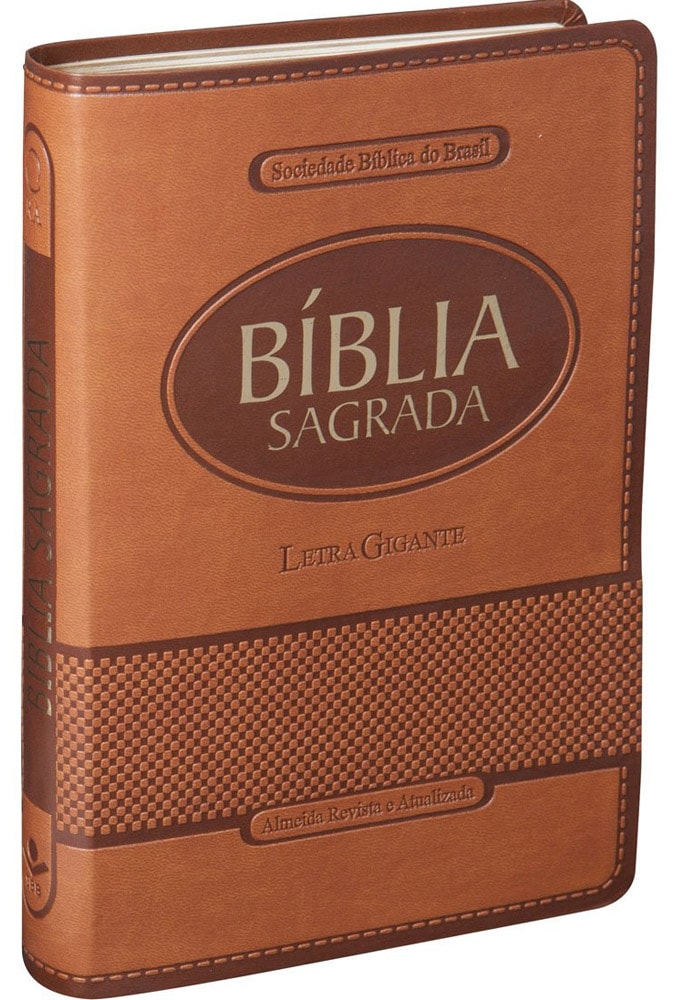 Bíblia Sagrada | Letra Gigante | ARA | Capa Marrom Claro Luxo | c/ Índice