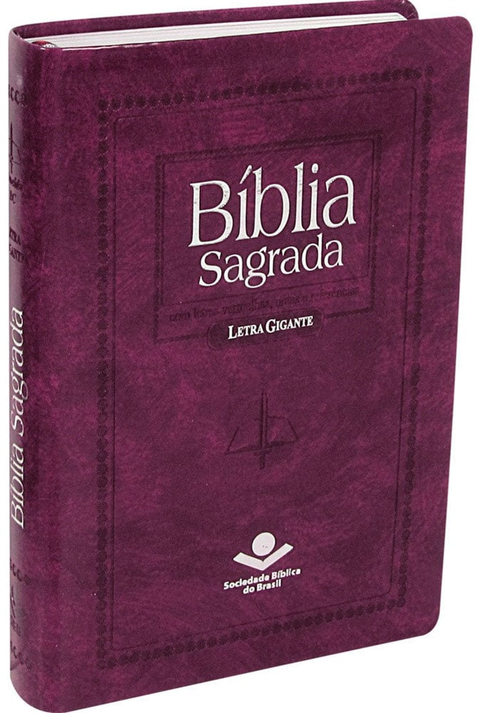 Bíblia Sagrada | Letra Gigante | ARC | Capa Couro Púrpura Nobre Luxo | c/ Índice