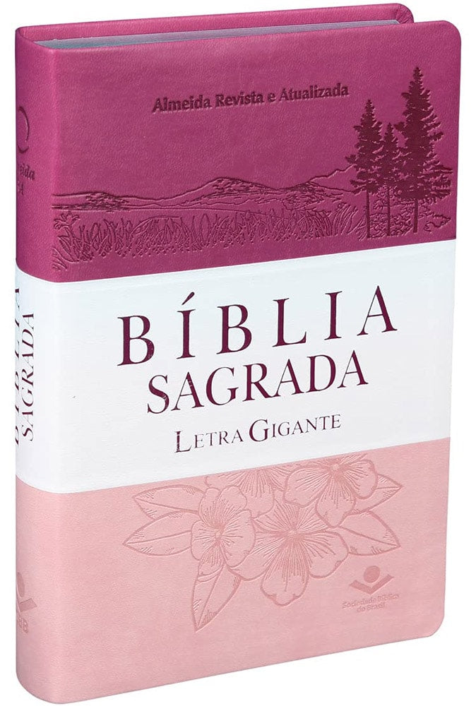 Bíblia Sagrada | Letra Gigante | ARA | Capa Triotone Pink Luxo