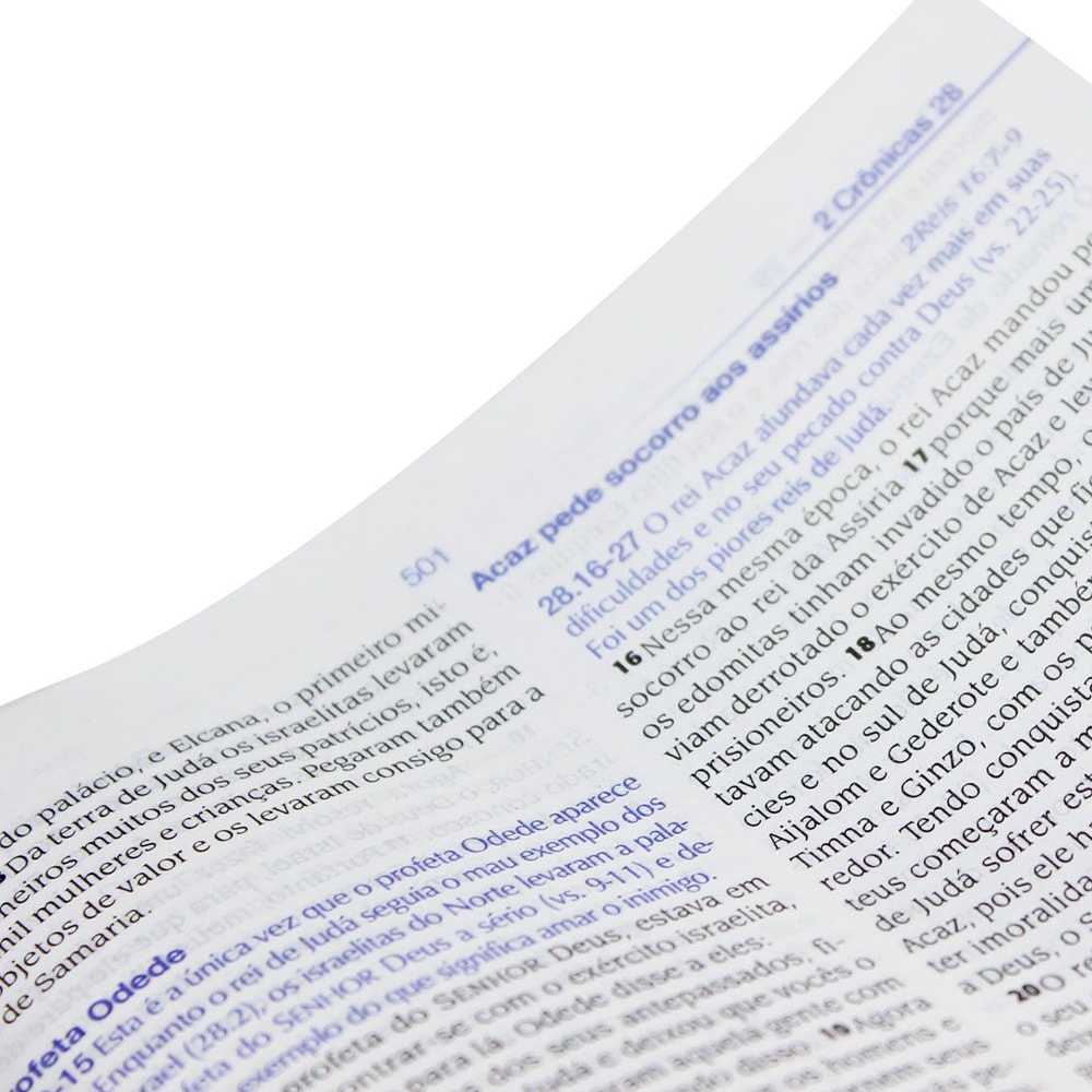 Bíblia de Estudo | Letra Grande | NTLH | Capa Couro Azul Luxo