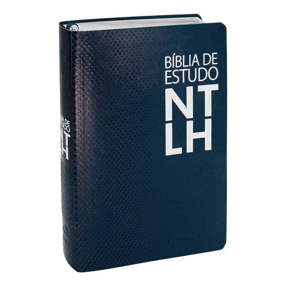 Bíblia de Estudo | Letra Grande | NTLH | Capa Couro Azul Luxo