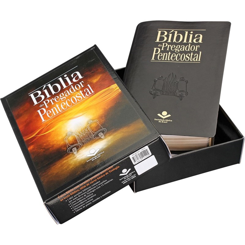 Bíblia do Pregador Pentecostal | Letra Normal | ARC | Capa Preta Nobre | c/ Índice