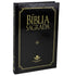 Bíblia Sagrada ARC, capa dura preta com detalhes dourados e logo SBB. — Plenitude