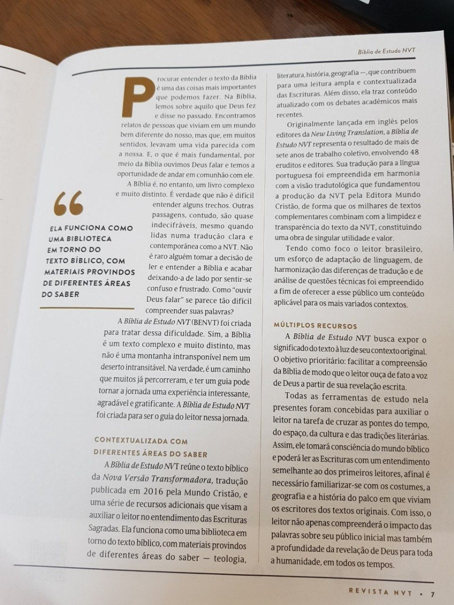 Bíblia de Estudo  NVT | Capa Luxo Vinho