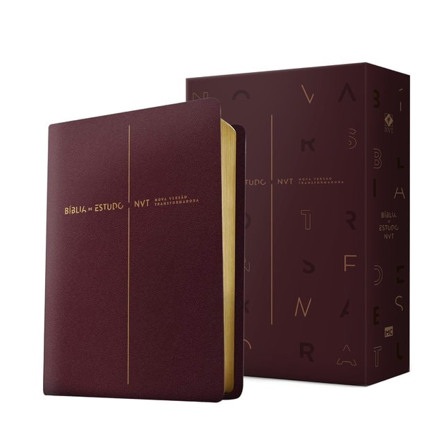 Bíblia de Estudo  NVT | Capa Luxo Vinho
