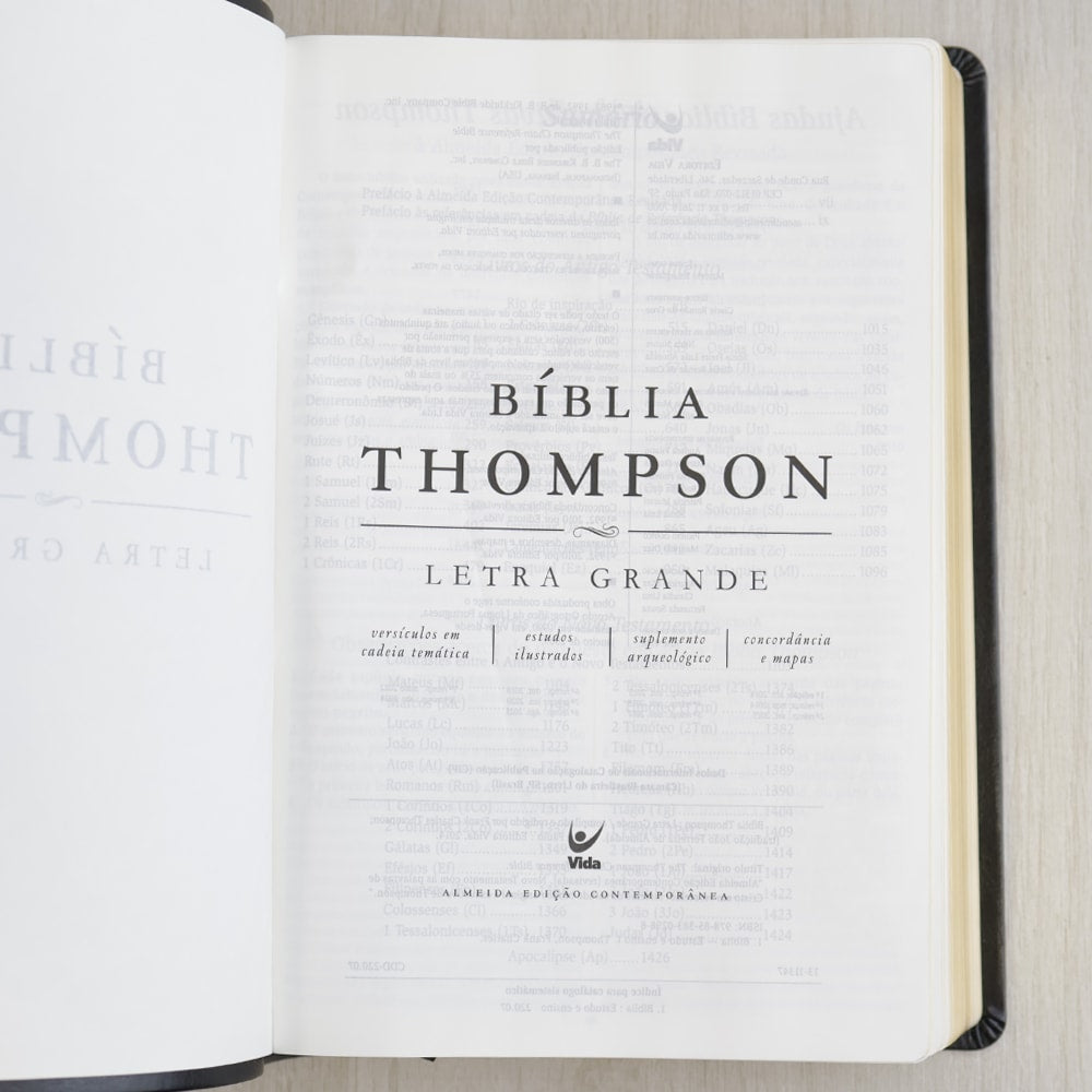 Bíblia de Estudo Thompson | AEC Letra Grande | Preta Luxo