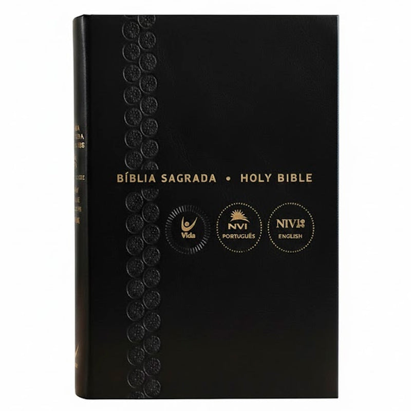 Bíblia Sagrada - Holy Bible | Português e Inglês | NVI Letra Normal | Preta