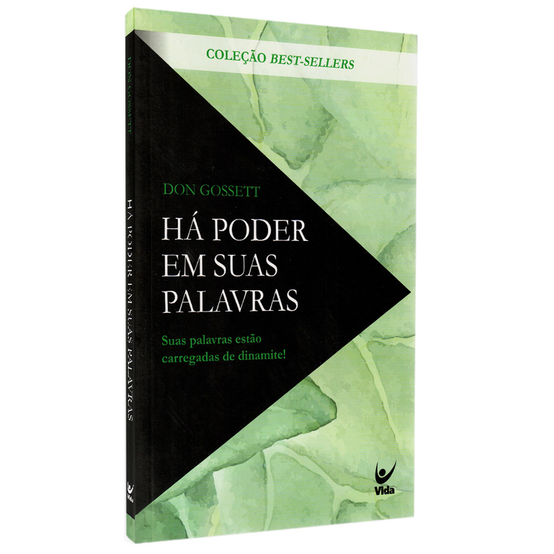 Livro "Há Poder em suas Palavras" de Don Gossett, capa verde com triângulo preto e branco. — Plenitude