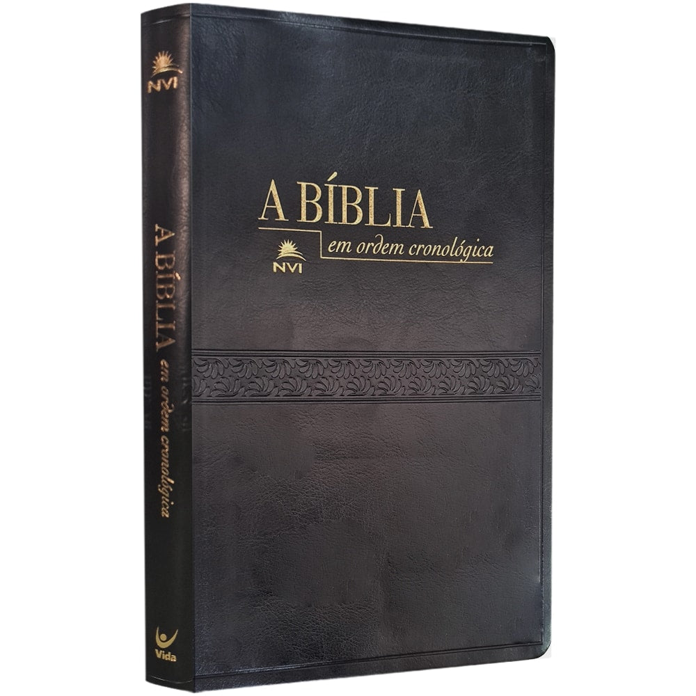 Bíblia em Ordem Cronológica | NVI Letra Normal | Capa Luxo Preta Textura