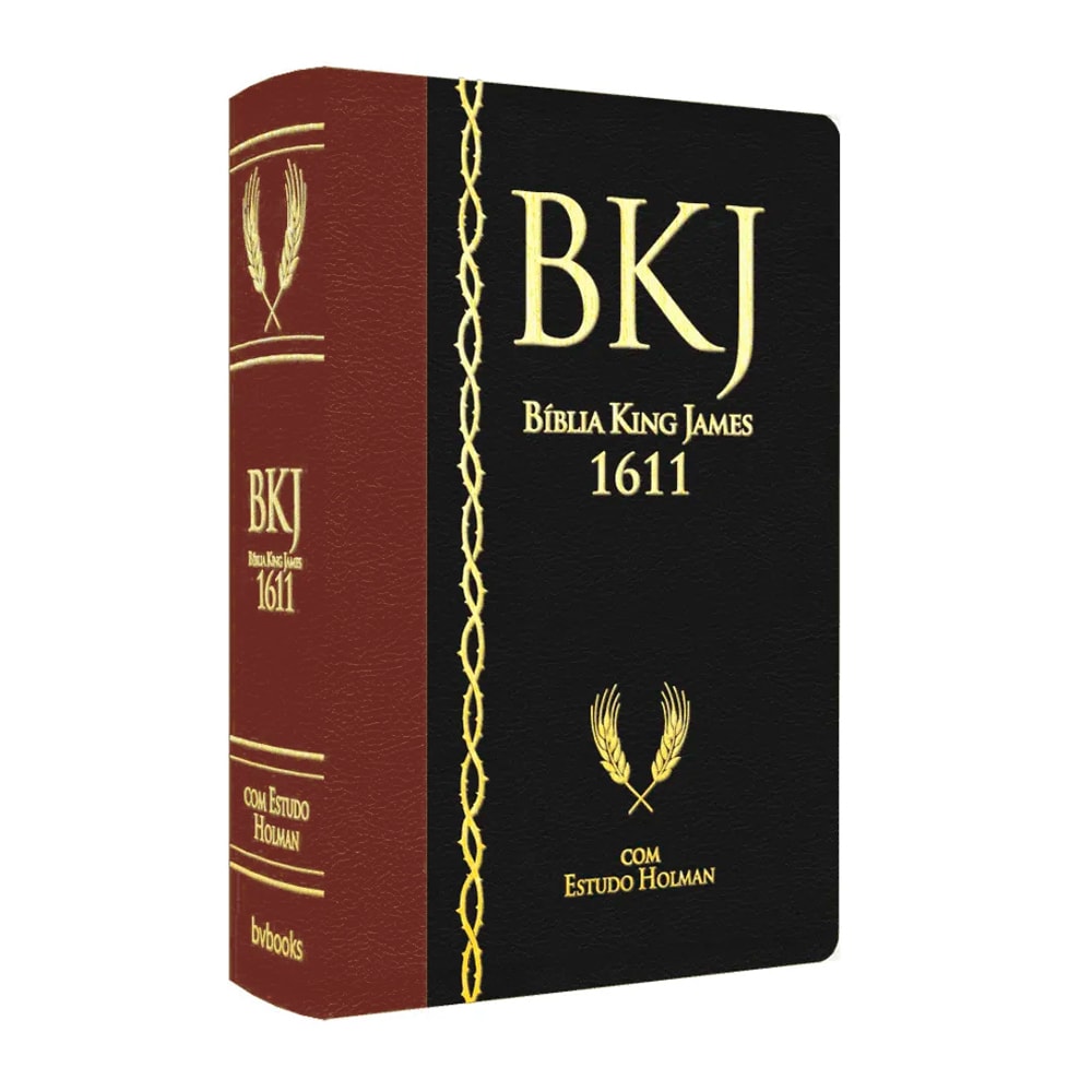 Bíblia King James 1611 Com Estudo Holman BKJ Preta e Marrom