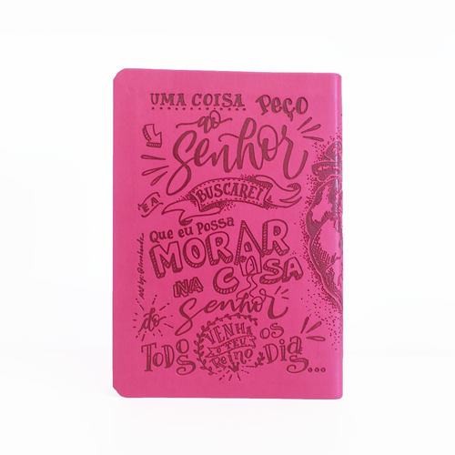 Bíblia Lettering Jesus Copy | NAA | Capa Flexível | Luxo Rosa