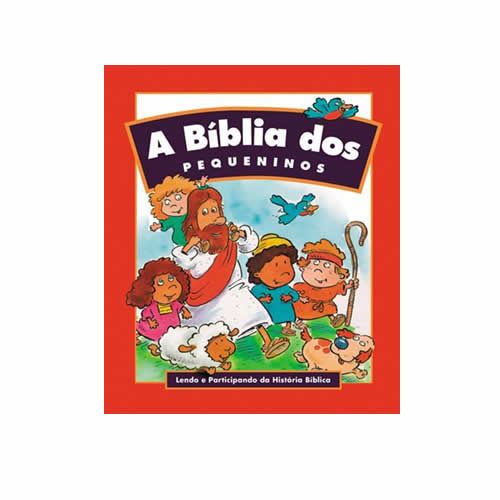 Capa dura ilustrada de "A Bíblia dos Pequeninos" com Jesus e crianças, ideal para NTLH. — Plenitude