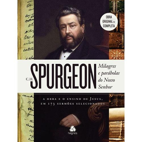 Capa do livro Milagres e Parábolas do Nosso Senhor, de Charles Spurgeon, com retrato do autor. — Plenitude