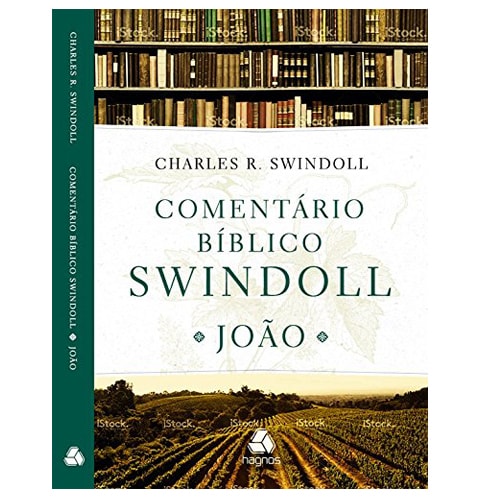 Livro Comentário Bíblico Swindoll, capa branca com detalhes em verde e imagem de videiras. — Plenitude