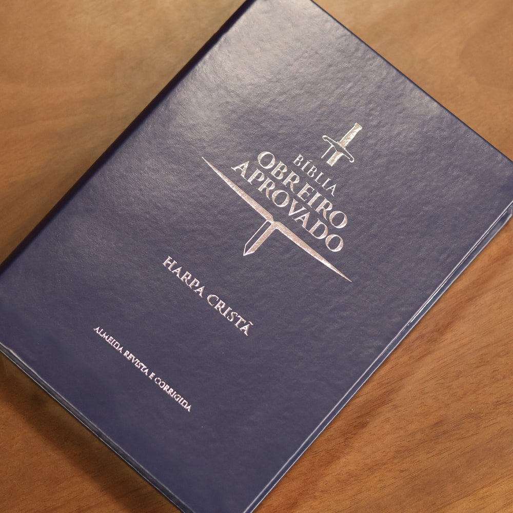 Bíblia do Obreiro Aprovado Média | ARC | Harpa Cristã | Capa Luxo Azul