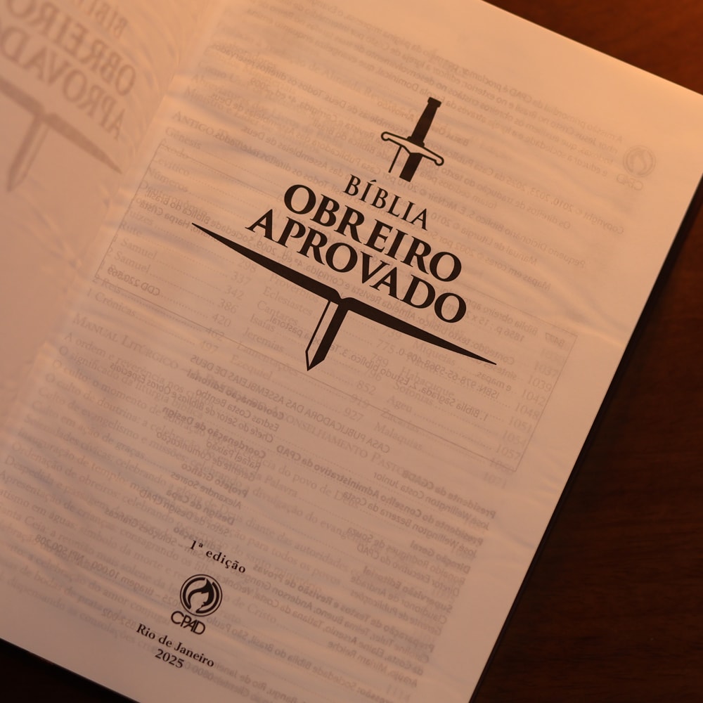 Bíblia do Obreiro Aprovado Média | ARC | Harpa Cristã | Capa Luxo Azul